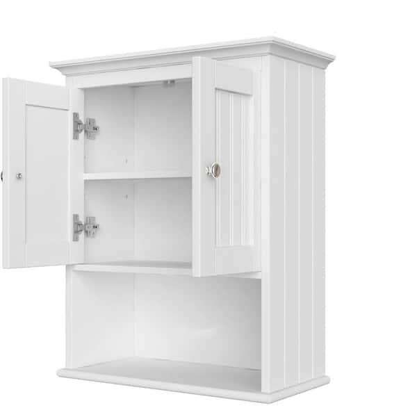 Cubilan 18.9 in. W x 9.25 in. D White Decorative Wall Shelf, Bathroom Medicine Cabinet