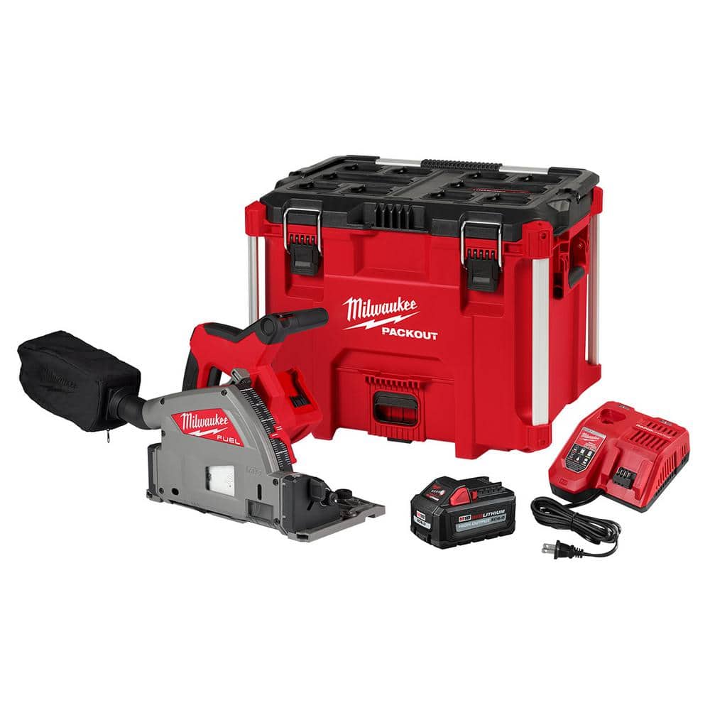 Milwaukee M18 FUEL 18V Lithium-Ion Brushless Cordless 6-1/2 in. Plunge  Track Saw PACKOUT Kit with One 6.0 Ah Battery 2831-21 The Home Depot