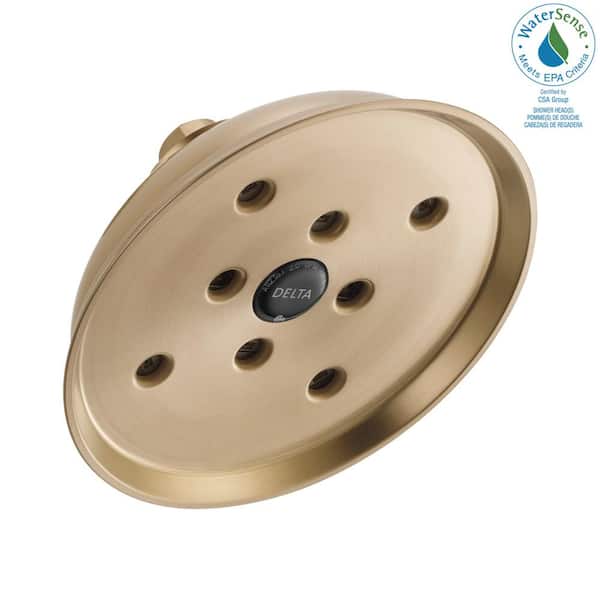 Delta 1-Spray Patterns 6.5 in. Wall Mount Fixed Showerhead in Champagne Bronze