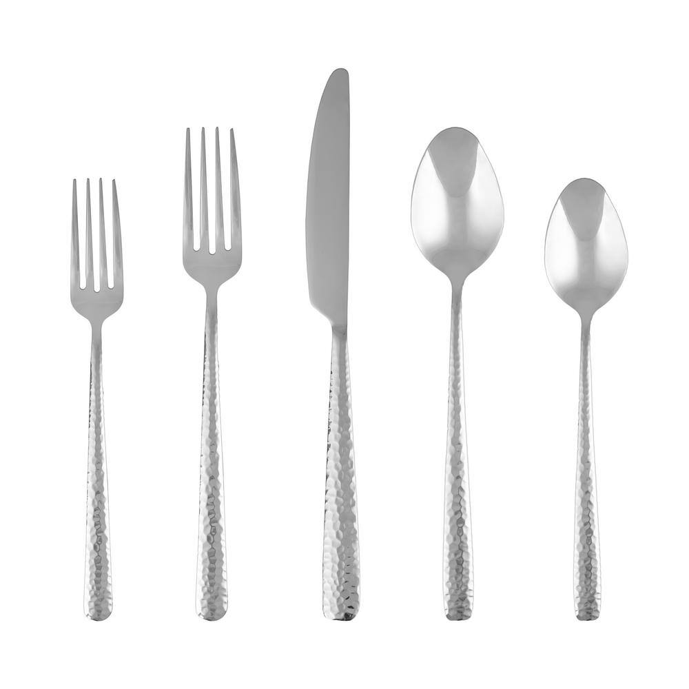 Fiesta Conga Hammered Mirror 18/0 20-Piece Flatware Set (Service for 4)  348220FSW12DS - The Home Depot