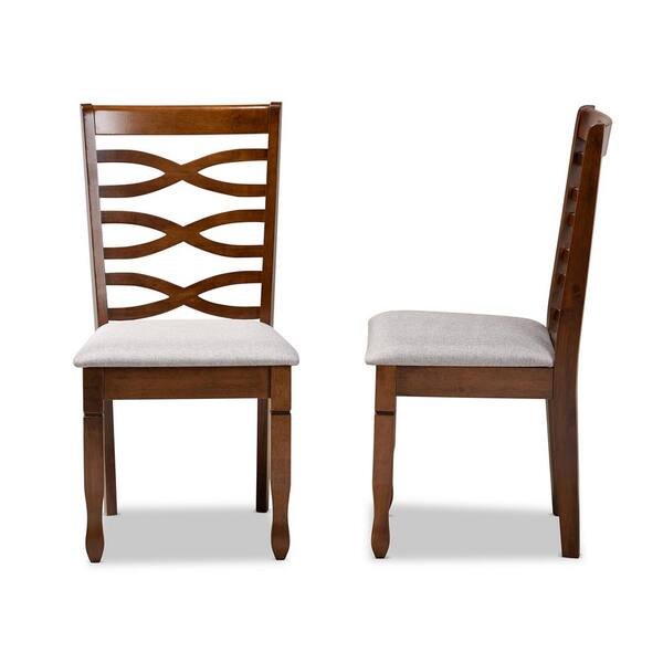 Baxton Studio Lanier Grey and Walnut Brown Dining Chair 181 2P