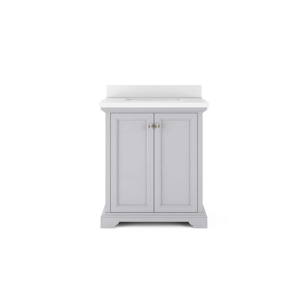Thomasville Portage Peak 30 in. W x 20 in. D Bath Vanity in Grey with