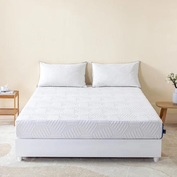 MLILY Ego Blue Full Medium Gel Memory Foam 8 In. Bed-in-a-Box Mattress ...