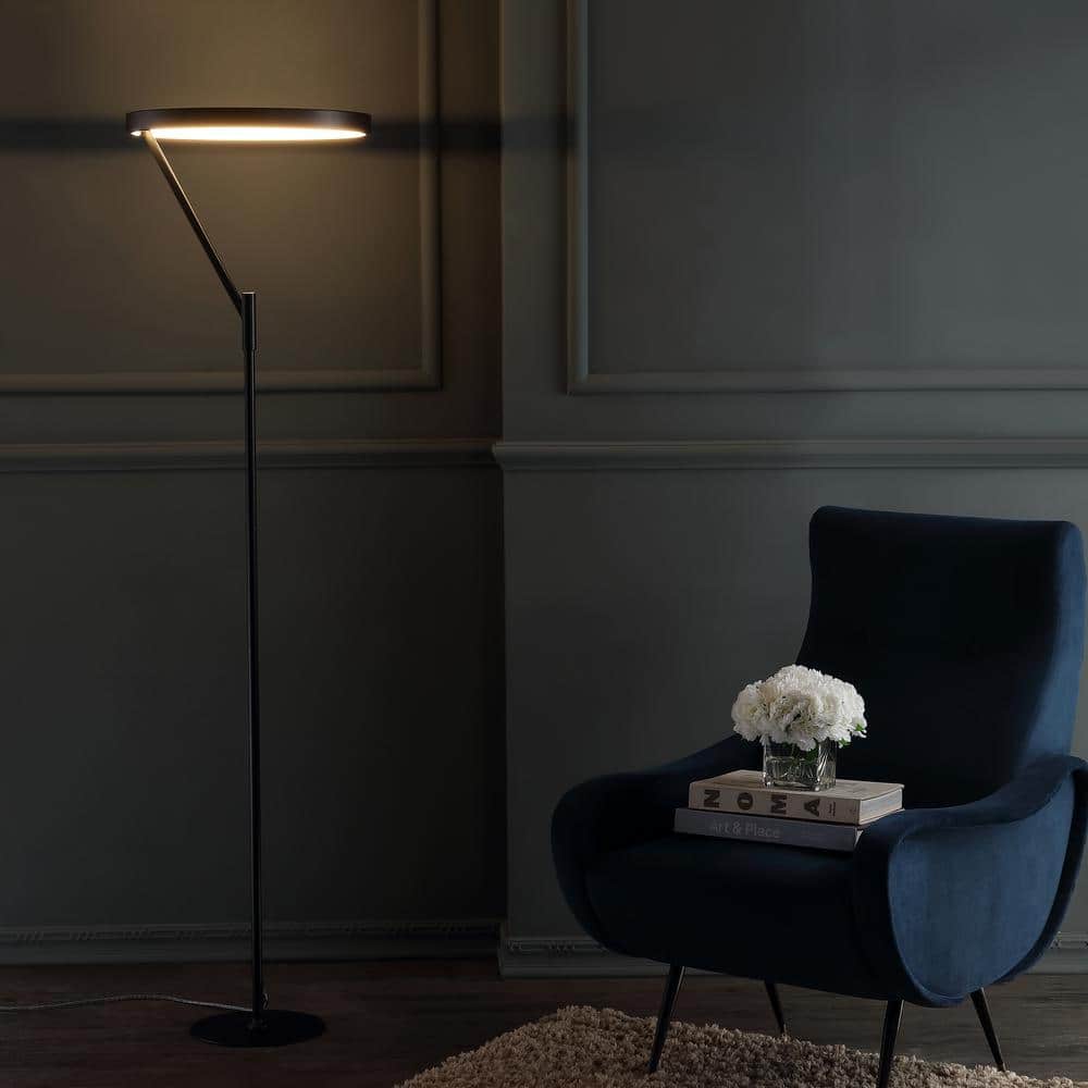 Black Arc Touch LED Metal Floor Lamp