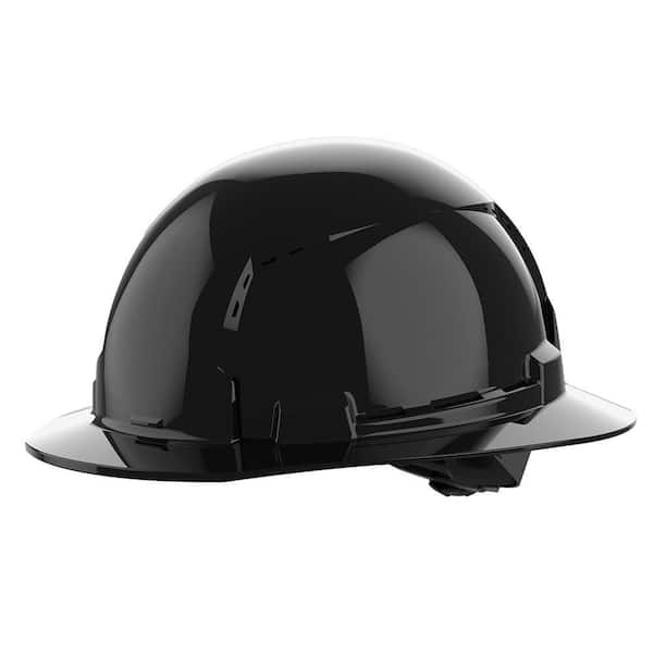 BOLT Black Type 1 Class C Full Brim Vented Hard Hat with 4-Point Ratcheting Suspension