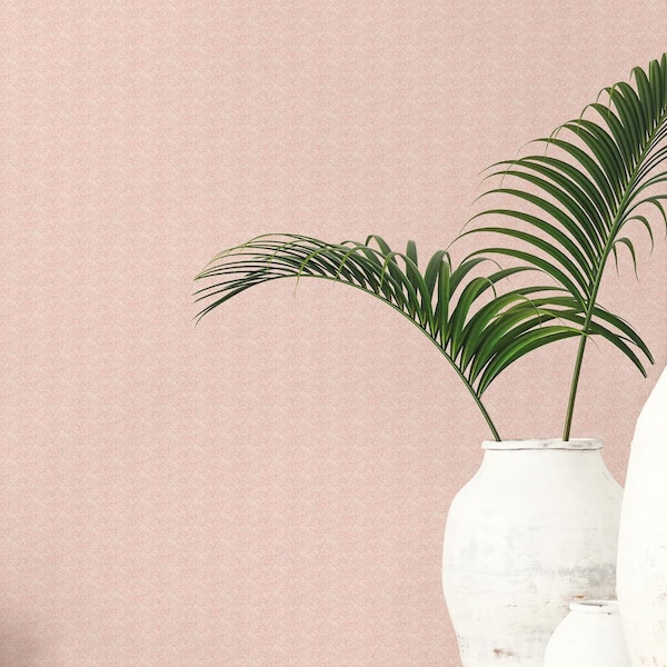 Small Paisley Blush Pink Matte Finish Non-Woven Paper Non-Pasted Wallpaper Roll