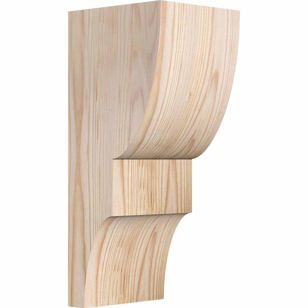 Douglas Fir Smooth Rustic Wood Corbel, 14" x 5.5" x 6"