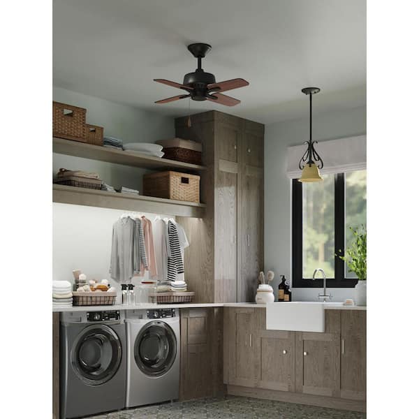 Drift 32 in. Indoor Architectural Bronze Traditional Ceiling Fan with Remote Included for Great Room and Living Room