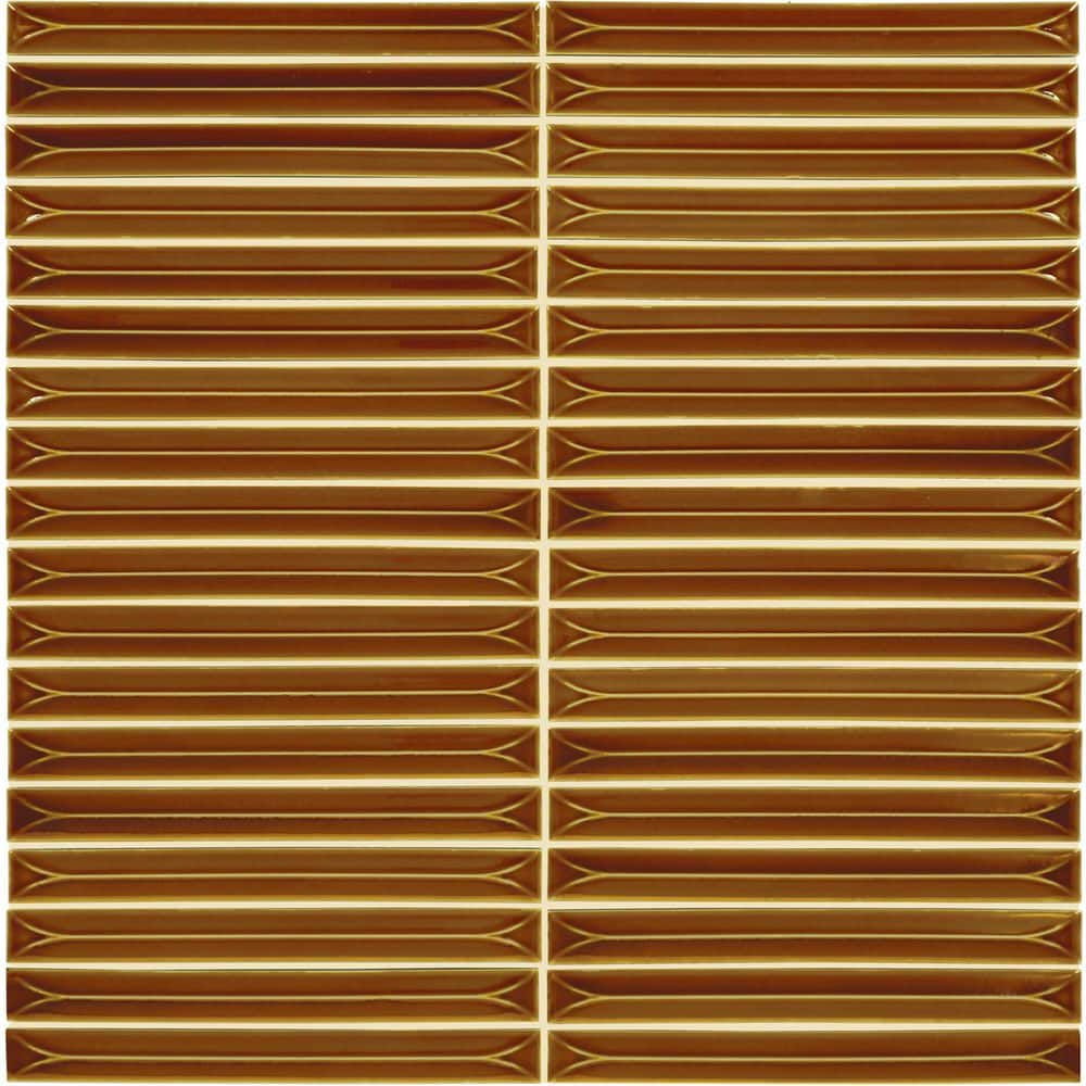 Artefino Vintage Amber 12 in. x 12 in. Glossy Porcelain Pyramid Mosaic Tile (9.7 sq. ft. /case) price history on PriceWatchPro