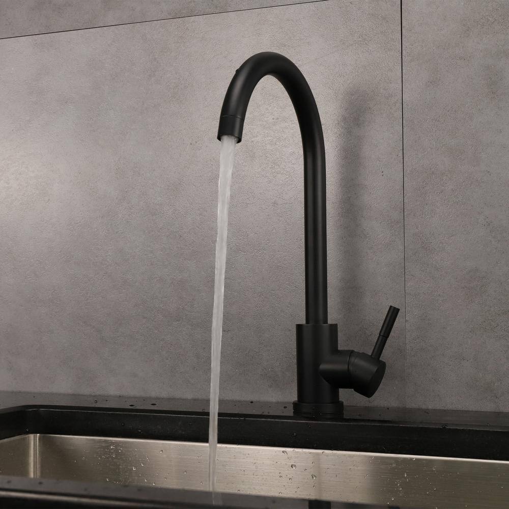 Matte Black Stainless Steel Single Handle Kitchen Faucet