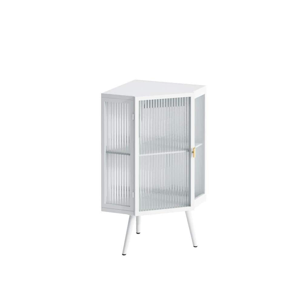 Miscool Anky 22.25 in. W x 16.54 in. D x 31.5 in. H Glass+Metal White ...