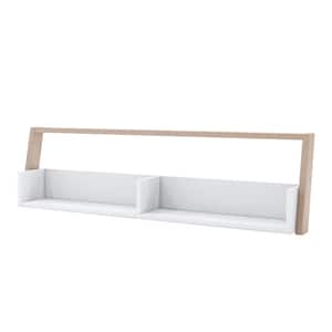 Addis 16.75 in. H Beige MDF 2-Shelf Large Floating Accent Bookcase