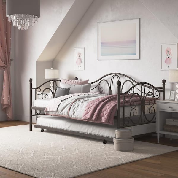 DHP Betty Metal Daybed and Trundle, Bronze