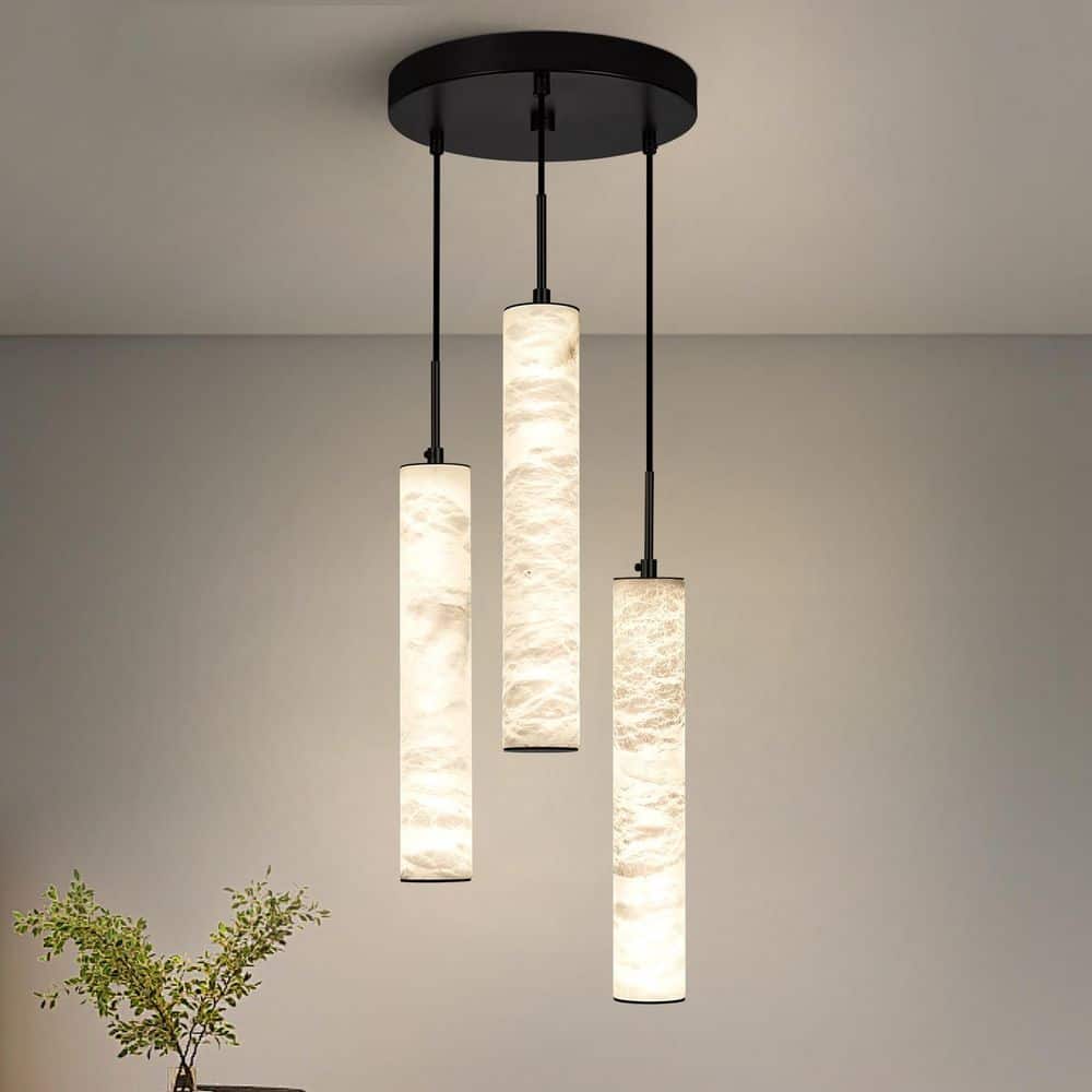 【3個】KSIHIMA PENDANT LIGHT GEM-6961 Black ZHLWIN Home Light 30-Watt 3 Lights Black Dimmable Integrated LED