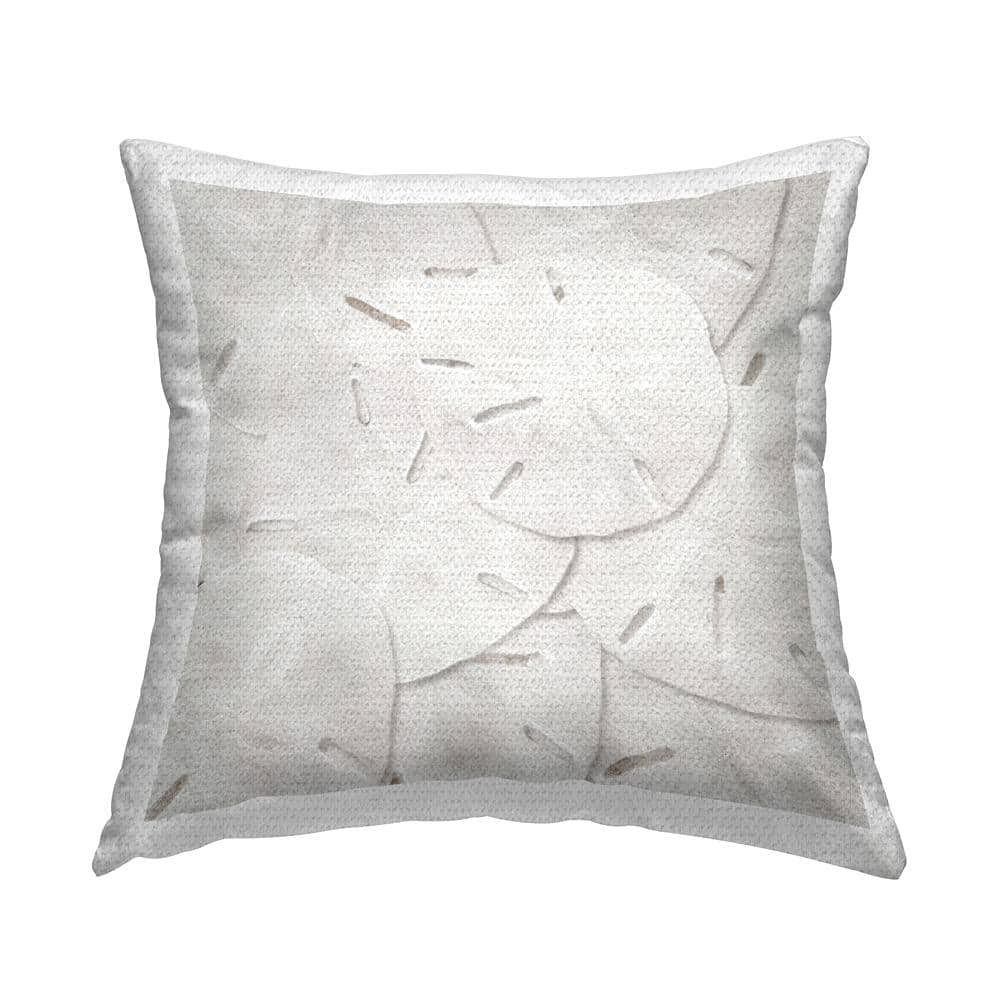 White Beach Sand Dollars Off-White Square Outdoor Throw Pillow price history on PriceWatchPro
