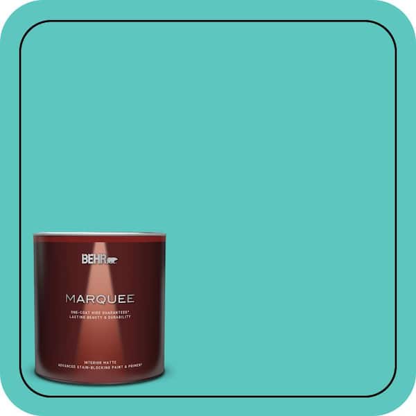 BEHR MARQUEE 1 qt. #490B-4 Sea Life Matte Interior Paint & Primer