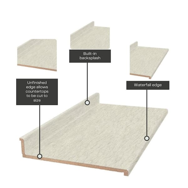 st tail  ナイデッカー CASCADE W WHITE 23 Hampton Bay 6 ft. Straight Laminate Countertop in Textured