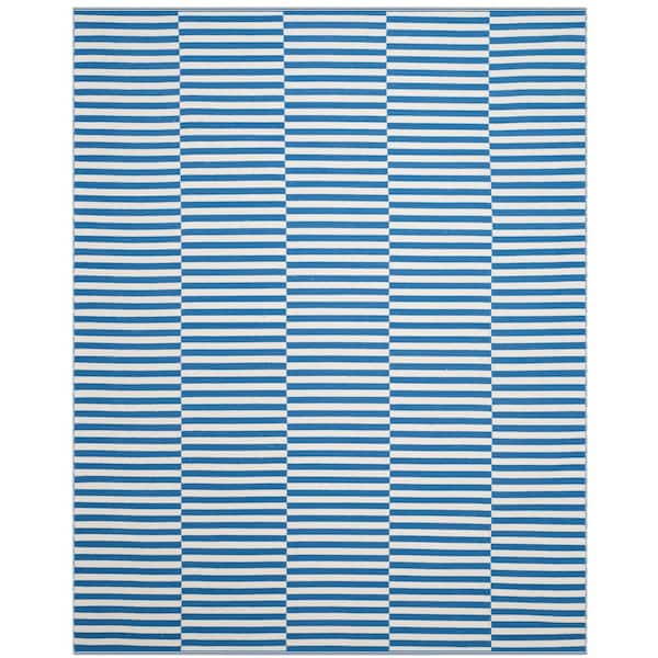 SAFAVIEH Montauk Ivory/Blue 8 ft. x 10 ft. Striped Area Rug