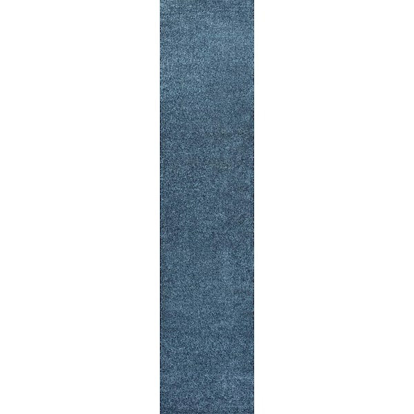 Haze Solid Low-Pile Turquoise 2 ft. x 16 ft. Runner Rug