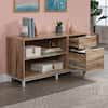 Bergen Circle Kiln Acacia Accent Storage Credenza with File Drawer
