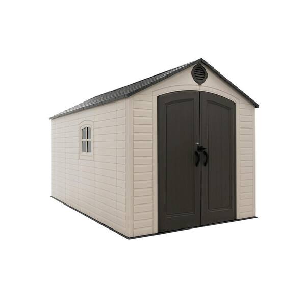 Lifetime 8 Ft. W X 15 Ft. D Resin Outdoor Storage Shed With Double ...