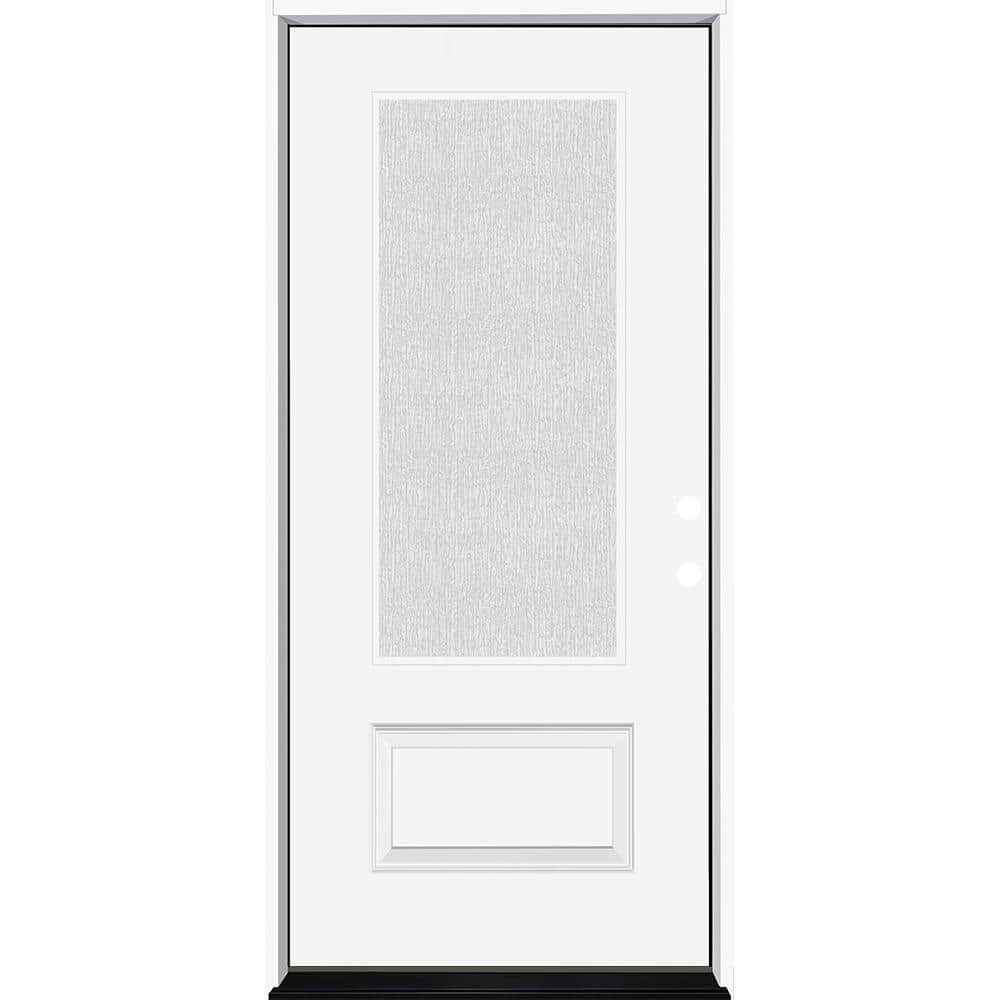 Legacy 36 in. x 80 in. 3/4 Lite Rain Glass LHIS White Fiberglass Prehung Front Door price history on PriceWatchPro