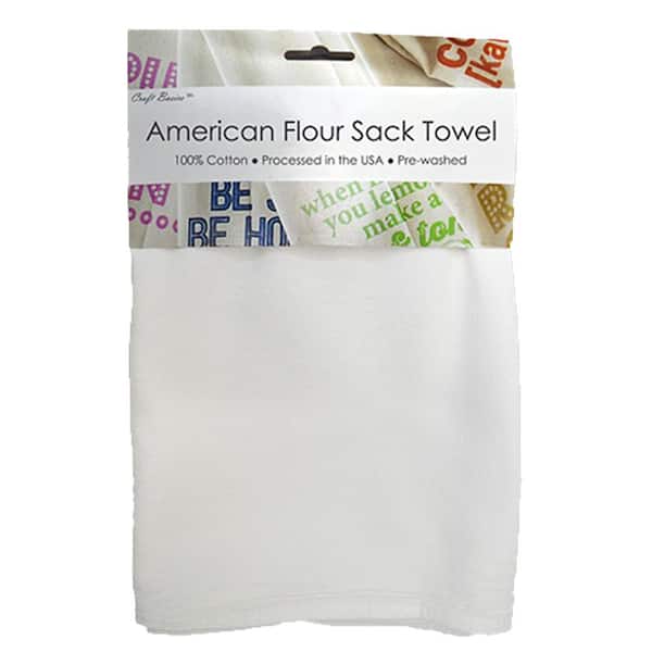 Craft Basics American 18 in. x 22 in. Soft White Flour Sack Towel (10-Pack)