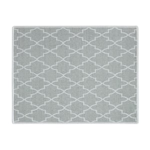 18 in. x 24 in. Gray Super-Absorbent Washable Cotton Large Dish Thin Drying Mat