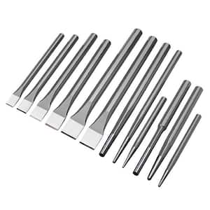 Steel Metal Punch and Chisel Tool Set Cold Center Taper Column (12-Piece)