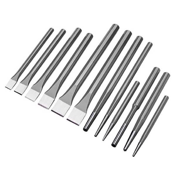 Stark Steel Metal Punch and Chisel Tool Set Cold Center Taper Column (12-Piece)