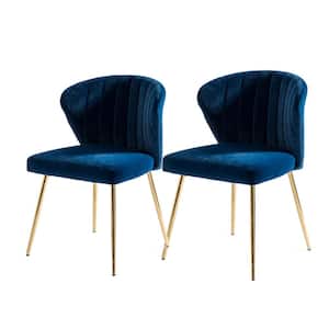 Milia Navy Tufted Dining Chair (Set of 2)