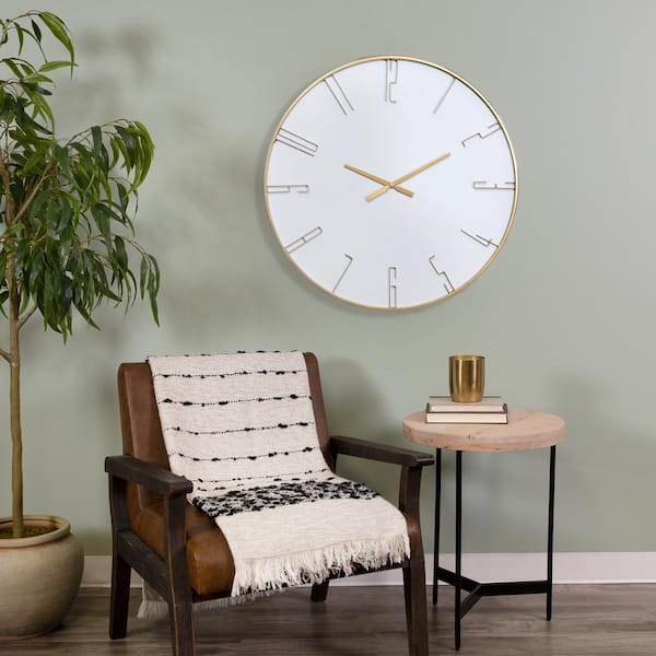 Large Round Modern Home Bedroom Minimalist Kitchen Wall Clock Quartz New 