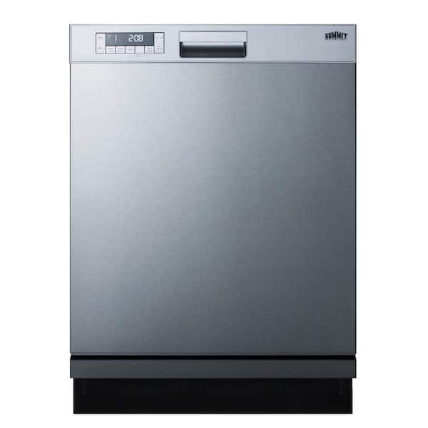 Summit Appliance 24 in. Stainless Steel Front Control Smart Dishwasher Digital 120-volt with Stainless Steel Tub