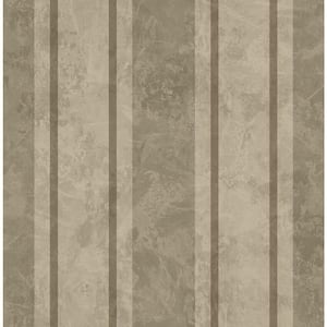 Marbled Stripe Brown Paper Non-Pasted Strippable Wallpaper Roll (Cover 56.05 sq. ft.)