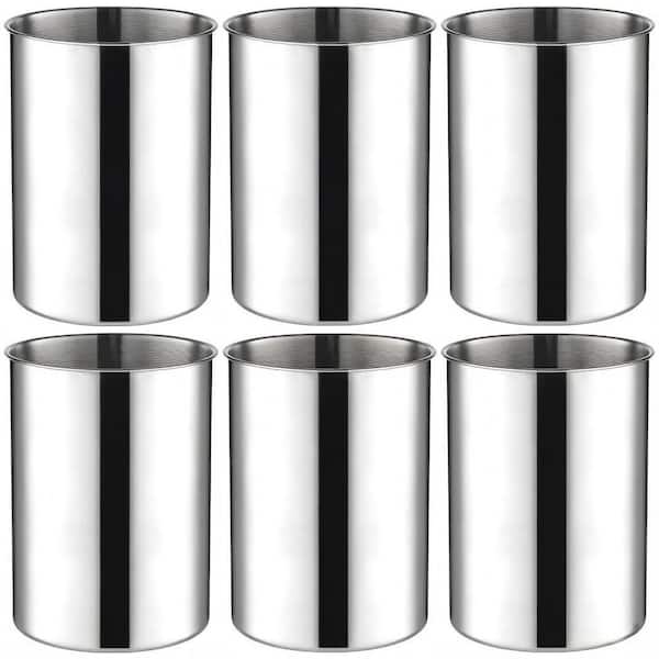 6-Pack 5.7 in. 0.79 qt. Stainless Steel Wine Chiller Bucket, Insulated Champagne Beer Bottle Cooler, Silver