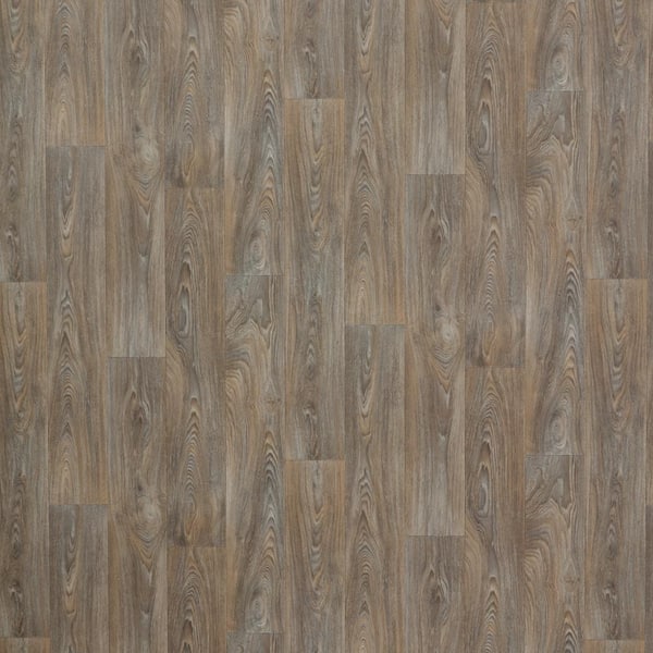 TrafficMaster Scorched Walnut Grey Wood Residential Vinyl Sheet Flooring 12ft. Wide x Cut to Length