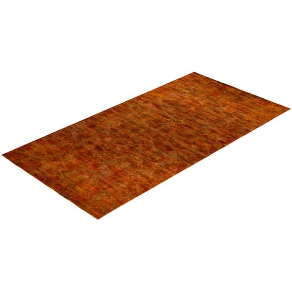 Overdyed Orange 6 ft. 1 in. x 12 ft. 3 in. Wool Indoor Area Rug