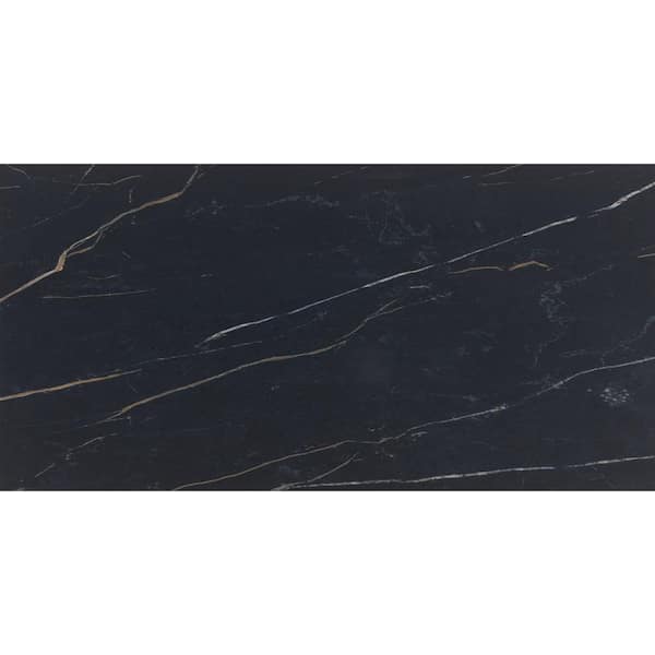 Daltile Perpetuo Infinite Black 6 in. x 6 in. Color Body Porcelain Floor and Wall Tile Sample