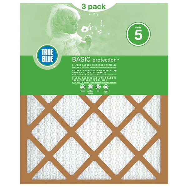 True Blue 18 x 20 x 1 Basic Pleated FPR 5 Air Filters (3-Pack)