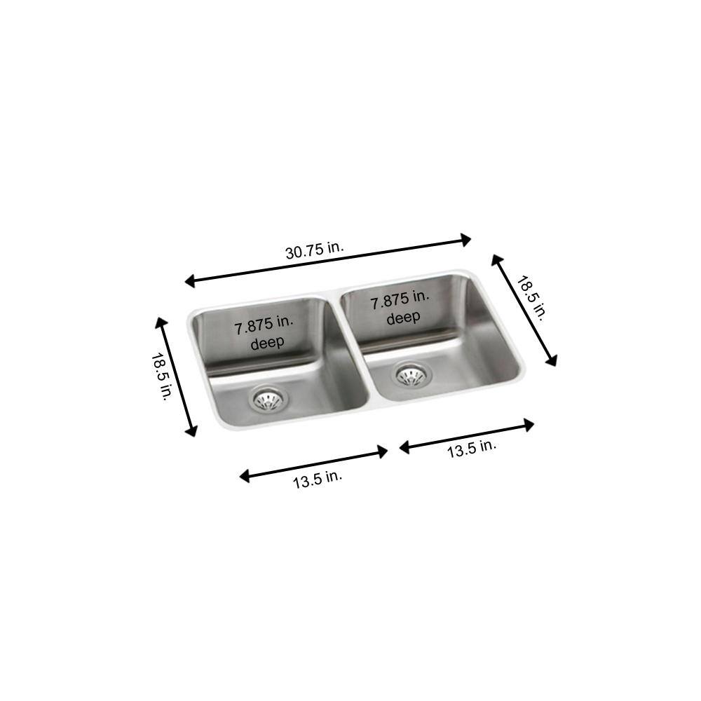 Lustrous Satin Stainless Steel Double Basin Undermount Kitchen Sink