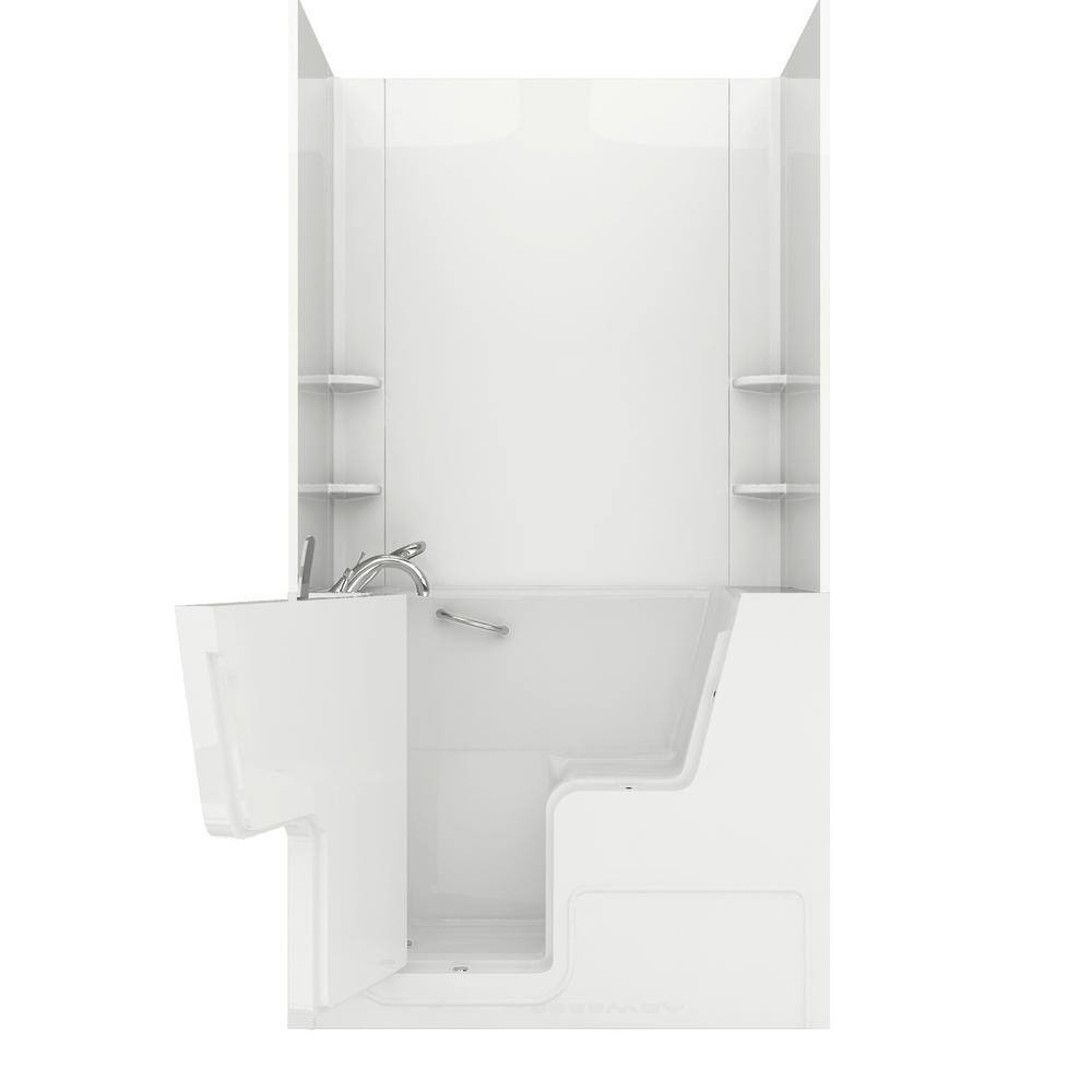 Rampart Wheelchair Accessible 4.5 ft. Walk-in Non-Whirlpool Bathtub with Easy Up Adhesive Wall Surround in White price history on PriceWatchPro