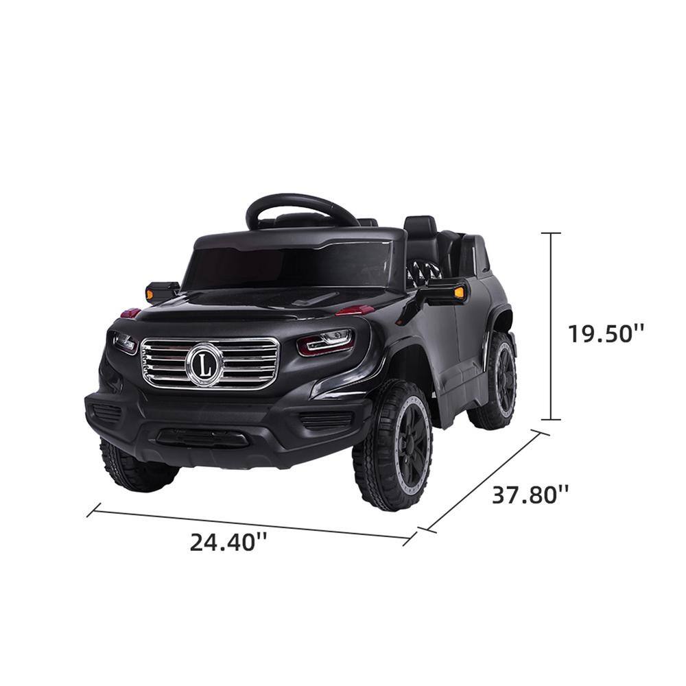 6V Black Electric Ride-On SUV with LED Headlights and Remote Control