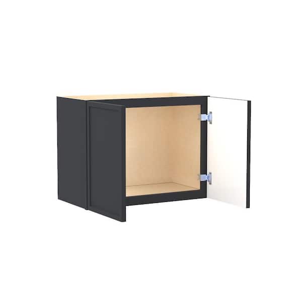 Home Decorators Collection Franklin 27 in. W x 12 in. D x 18 in. H Assembled Plywood Wall Bridge Kitchen Cabinet in Valiant Onyx with Soft Close