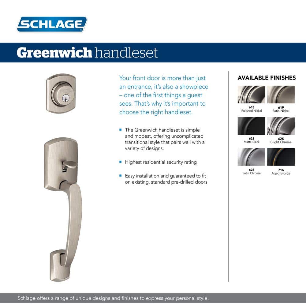 Matte Black Single Cylinder Deadbolt Entry Door Handleset
