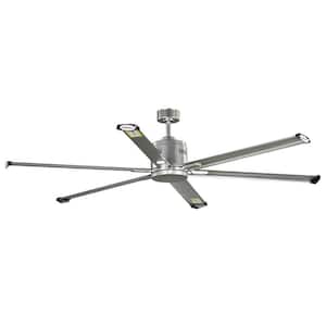 Hubbell Industrial 72 in. Six-Blade Indoor/Outdoor Nickel Dual Mount Ceiling Fan with Wall Control