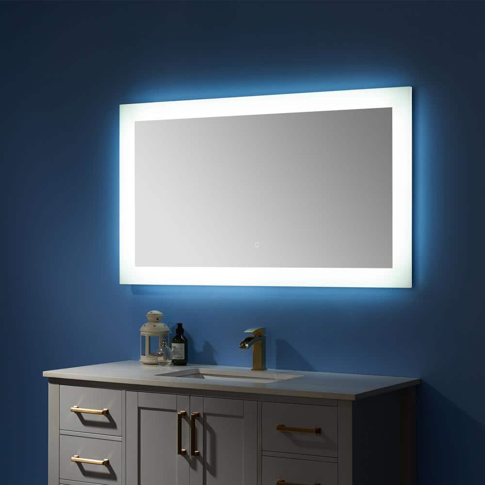 Callista 48" Brushed Aluminum Frameless LED Vanity Mirror