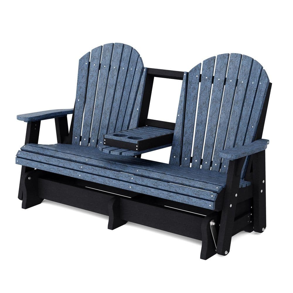 Heritage 2-Person Patriot Blue and Black HDPE Plastic Outdoor 5 ft. Glider with Console price history on PriceWatchPro
