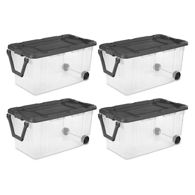 Sterilite 60 Qt ClearView Latch Wheeled Underbed Stackable Storage Box, 4  Pack, 4pk - Food 4 Less