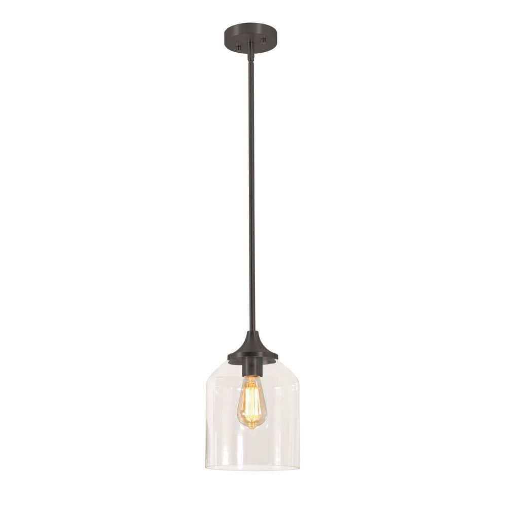 William Mini Black Glass Bell Pendant Light for Indoor/Outdoor
