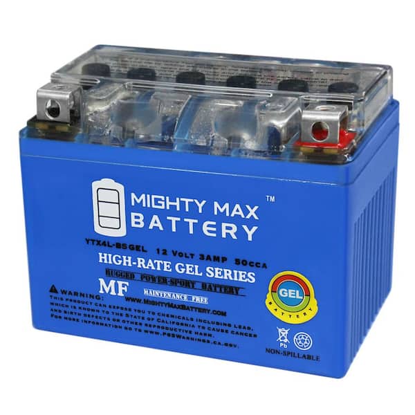 MIGHTY MAX BATTERY YTX4L-BS GEL Battery Replacement for Honda 125 MSX125 Grom 14-19